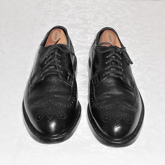 Nunn Bush Pli Flex Black Leather Brogue Wingtip Oxford Men's 10  3E - Picture 1 of 8